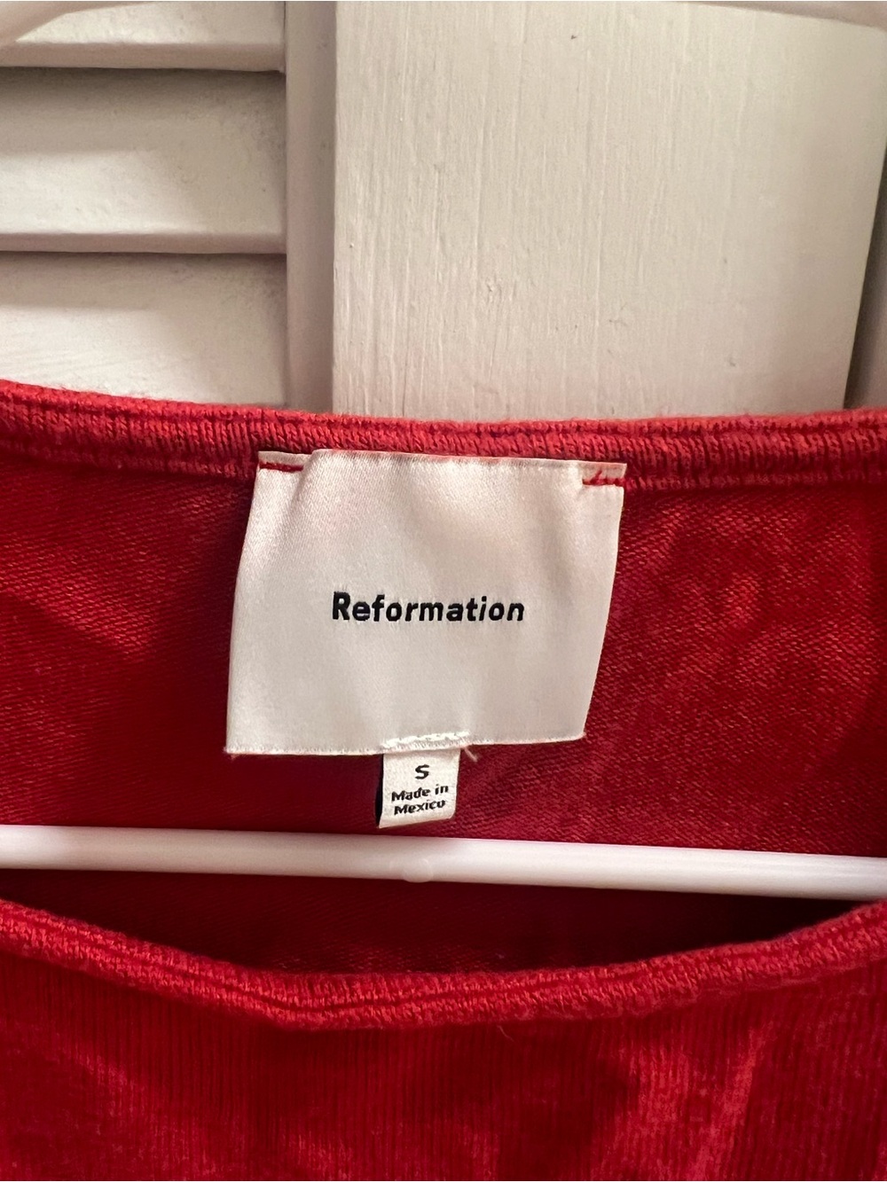 Reformation Bright Red Long-Sleeve Crewneck Top - Picture 2 of 3